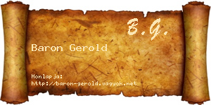 Baron Gerold névjegykártya